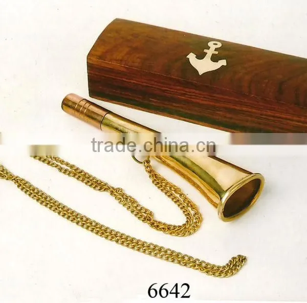 Nautical Brass Whistle Keychain