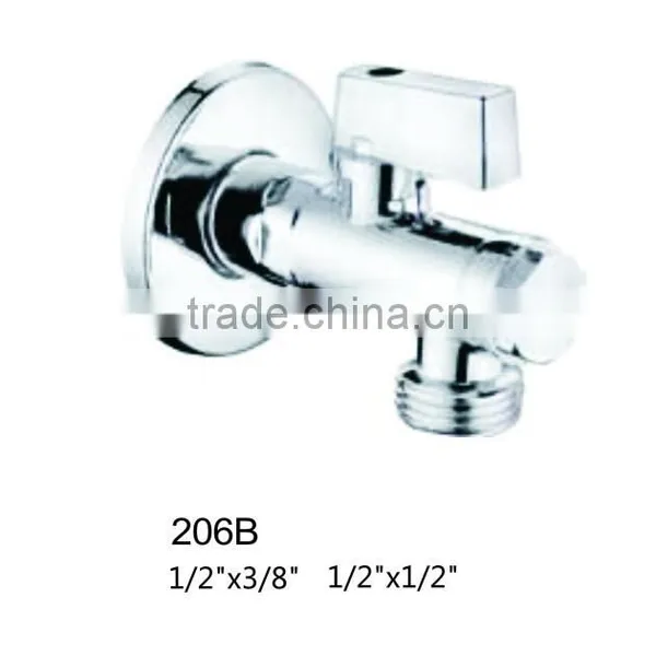 1/2"x3/8" 1/2"x1/2" Nickel Plated Brass Angle Valve With ABS Plastic Handle photo-2