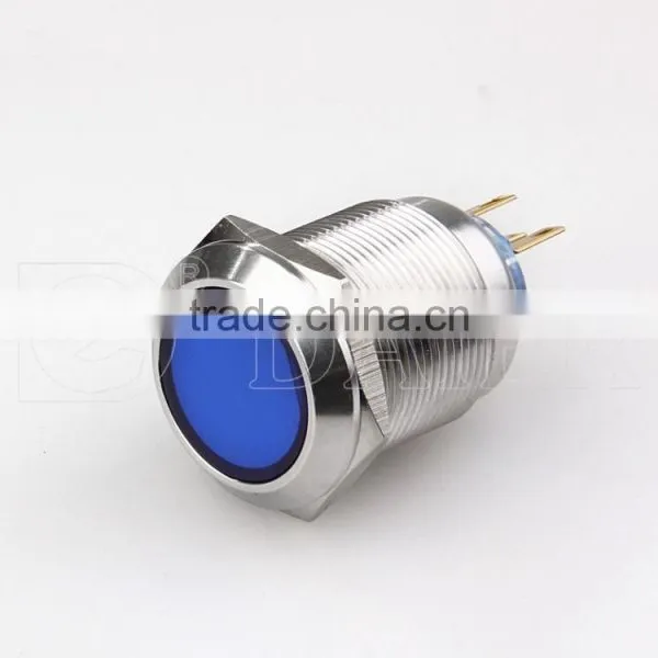 LAS1-22F-11 22mm Flat Shape Plastic Head Stainless Steel Solder Terminal Push Button Switch photo-3