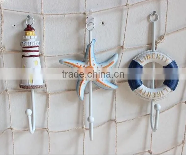 CY077 Mediterranean Style Decorative Wall Hanging Tag Hook Decorative Wall Hanging Tag Fish Animal Seashell Hanging Tag photo-2