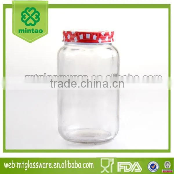 Cheap 600ml Empty Bottle Jar Mason Jar Glass Candy Jar With Color Lid photo-2