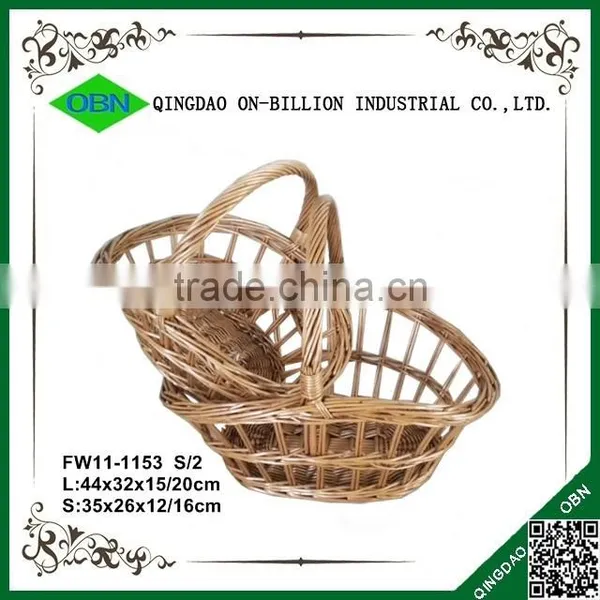Hand Woven Willow Wicker Wedding Fruit Basket for Decoration photo-2