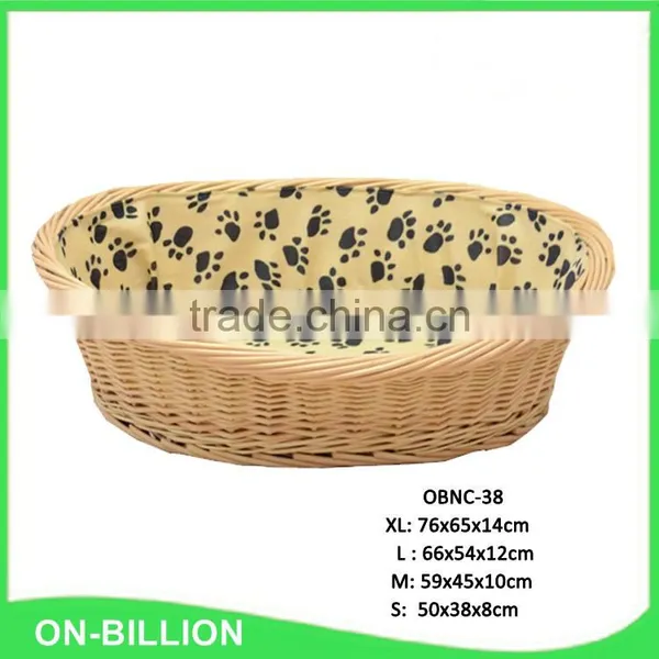Round Wicekr Dog Bed With Mat photo-2