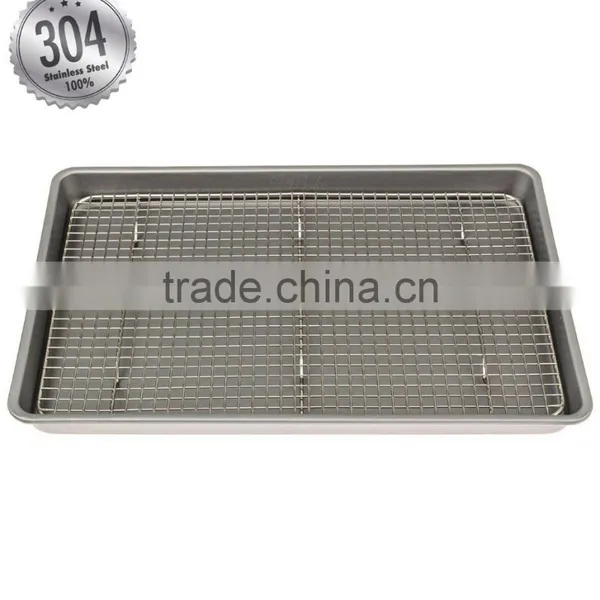 CoolingBake Wire Cooling Rack, Oven Safe - For Cooling or Baking - 100% Stainless Steel, 10" x 15" (Fits Jelly Roll Pan photo-2
