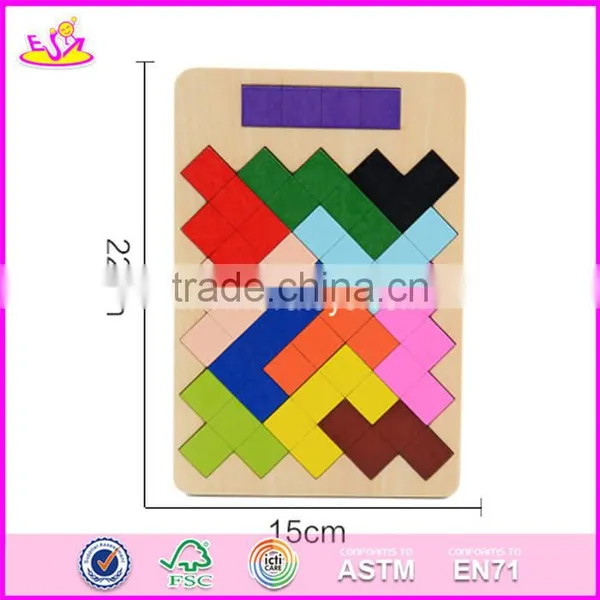 2017 Best Design Classic Building Toys Wooden Tetris Game for Kids Education W14A169 photo-6