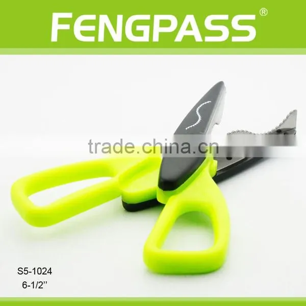 S5-1024 6.5 Inch 2Cr13 Stainless Steel Blade With Plastic Handle Pattern Cutting Scissors photo-3