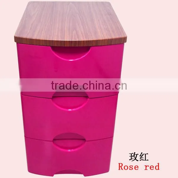 3 Layers Wooden Cover Plastic Chest Of Drawers photo-6