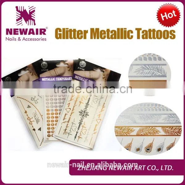 New Products 2016 Water Transfer Printing Metallic Tattoo Ink