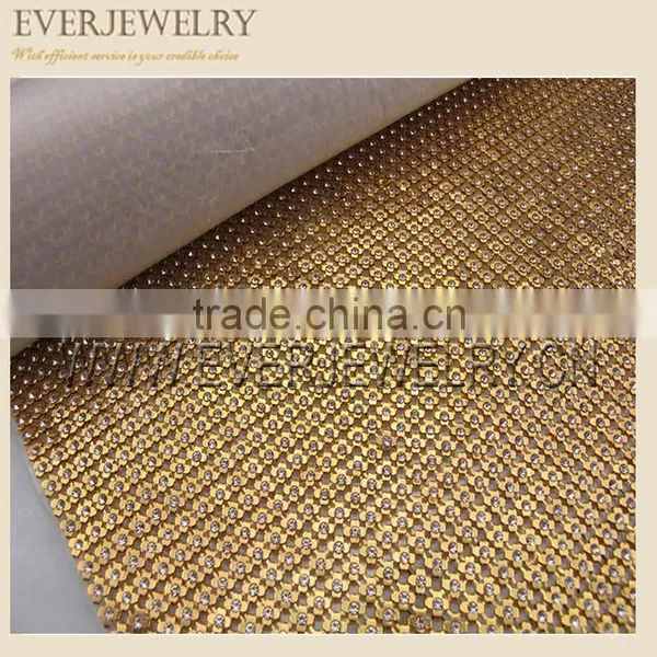 2016 Fancy Flower Rhinestone Aluminium Mesh 45x120cm photo-2