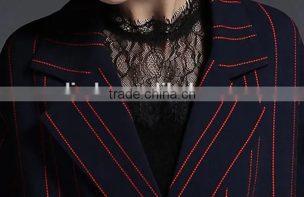 XL-5XL Women Trench Coat Winter New Design Elegant Ladies Double Breasted Striped Trendy Outerwear Classic Swing Coats Plus Size photo-6