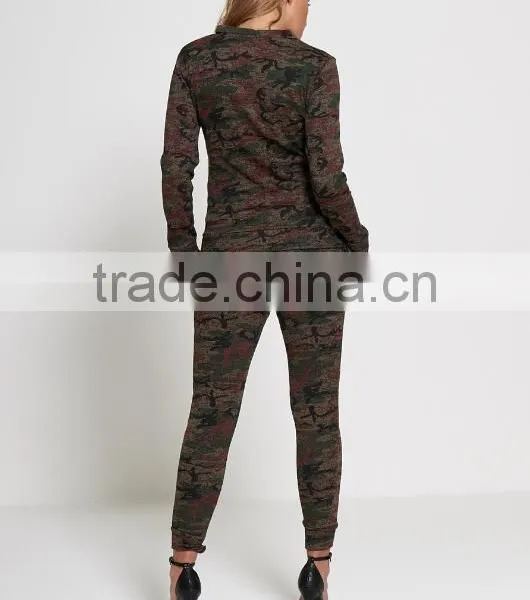 Design Your Own Track Suit Women Slim Fit Microfiber Gym School Uniform Design Tracksuits Loungewear Camo Tracksuit photo-4