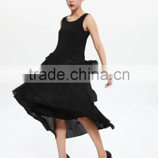 Pleat Ladies Sleeveless Vest Dress New Design Cake Dresses photo-6
