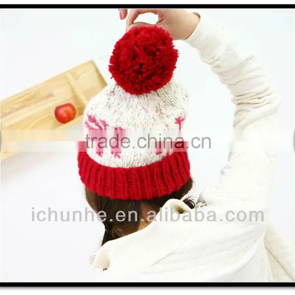 Red Colorchristmas Hat With White Ball for Adults and Kids photo-6