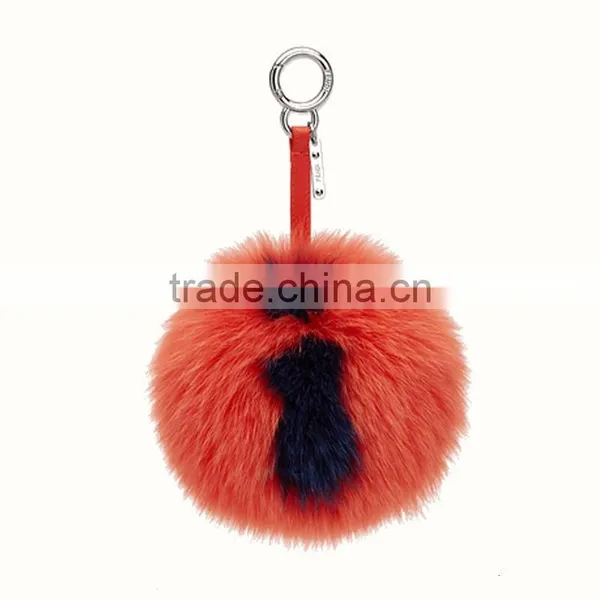 Myfur Customized 26 English Letters Fox Body Fur Made Lady Bag Charm Keychain photo-3
