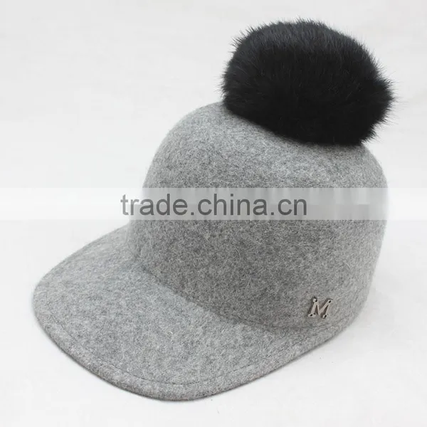 Myfur Genuine Soft Fox Body Fur Pom Pom Elegant Adults Unisex Felt Fedora Hat photo-5