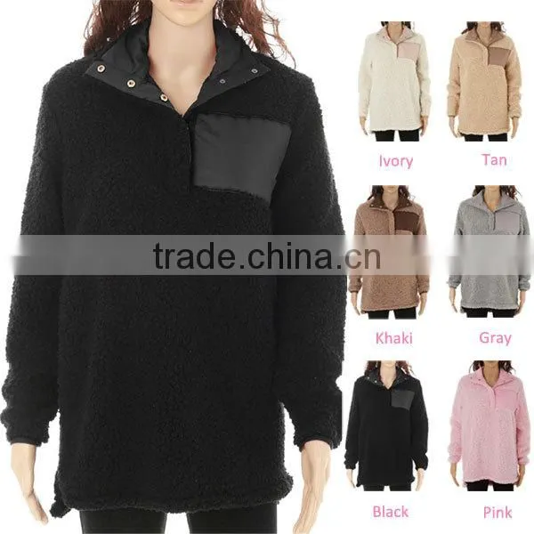 FACTORY Wholesale Monogrammed Sherpa Fleece Pullover photo-4