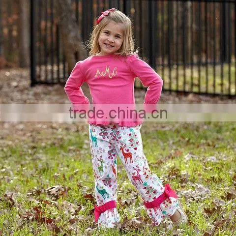 Best Selling Floral Ruffle Cotton Girls Boutique Outfit photo-6
