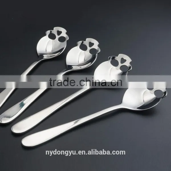 304 Stainless Steel Spoon / Jaxn Gold Plating Skeleton Coffee Honey Tea Spoon and Fork /fancy Dessert Jam Spoon photo-2