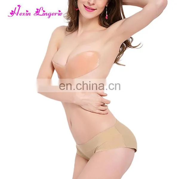 Premium Nude Gather Backless Self Adhesive Push up Strapless Silicone Bra photo-2