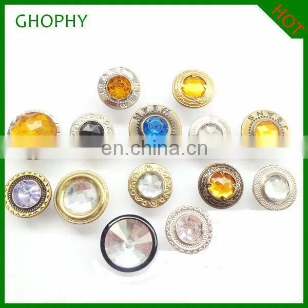 Shiny Crystal Pink Stone Garment Button photo-4