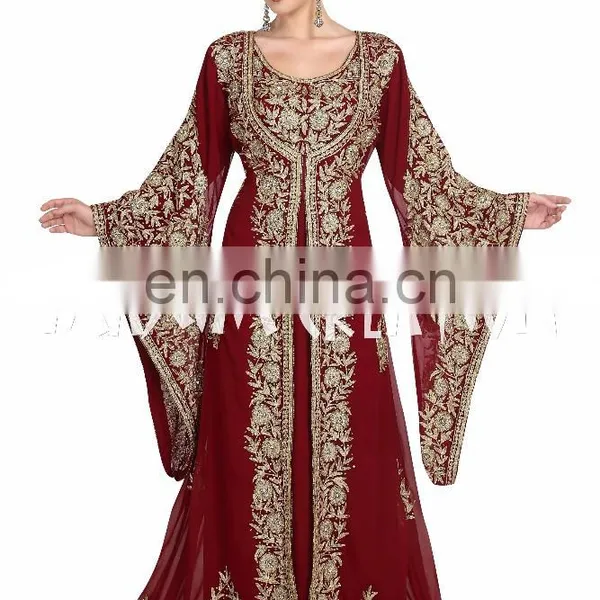 Elegant Moroccan Khaleeji Thobe Party Dress Caftan For Women photo-5