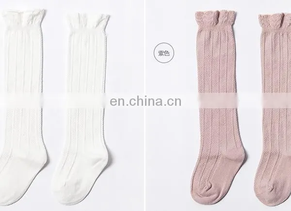 New Spring and Autumn Baby High Lace Stockings, Girls' Solid Color Combed Cotton Loose Mouth Children photo-5