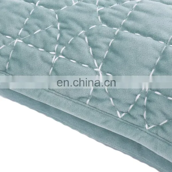 Mint Green Polyester Velvet Quilt Embroidery Cushion/pillow Decorative Throw Pillow photo-6