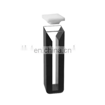 Cuvette UV Quartz Optical Glass 5mm Path Length Durable Q-23 Semi Micro Cell With Black Walls and With Lids photo-2