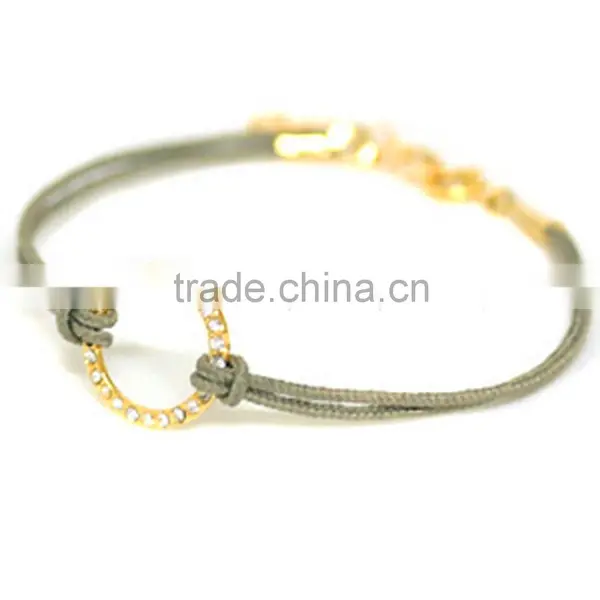 Handmade Purple Wax Cord Woven Bracelet With Diamond Key Charm Bracelet for Girls photo-4