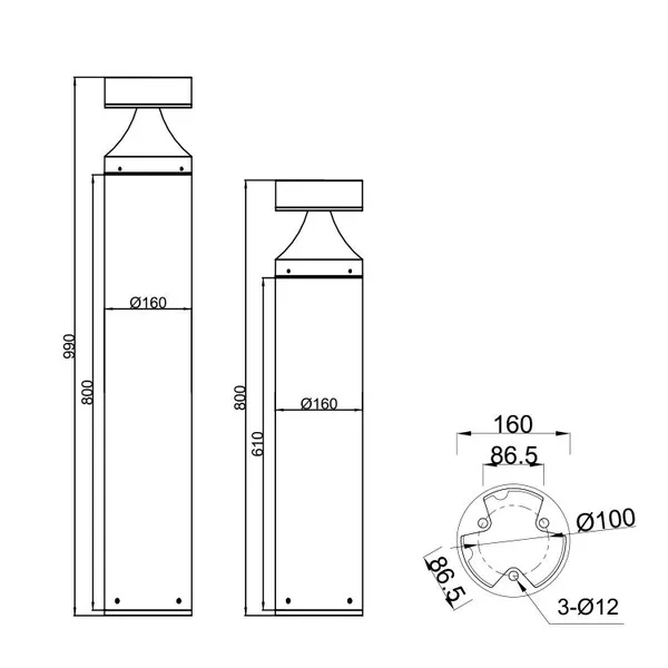 Up To 50w Bollard DLW-LED-049 photo-3