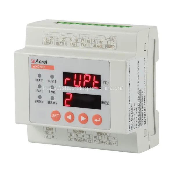 Acrel WHD20R-22/J With Alarm Intelligent Temperature and Humidity Controller Measure Two Channel Temperature&humidity 35mm DIN Mount photo-3