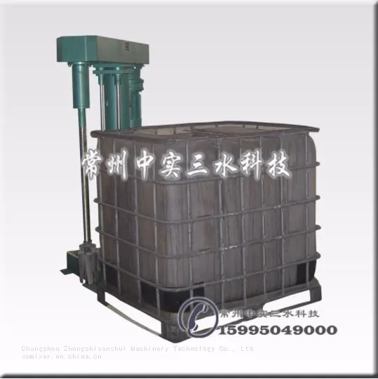 Hydraulic-Lifted Chemical Tote Tank/IBC Mixer & Agitator With Folding Impeller photo-2