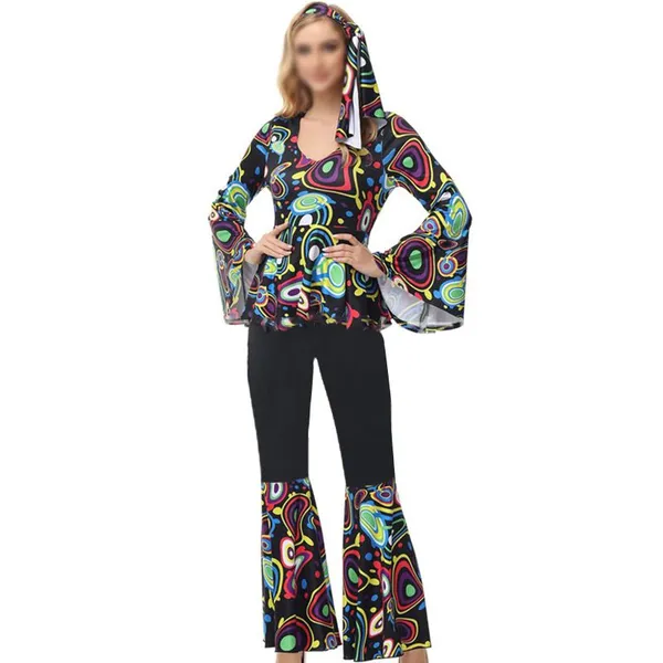 Hippie Costume Disco Nightclub Women Sexy Retro Cosplay Hippie Costume photo-2