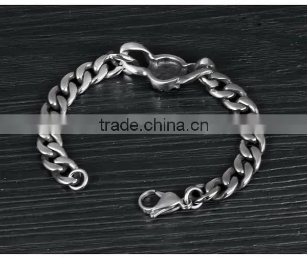 Fashionable Stainless Sterling Steel Man Bracelets Plain Titanium Steel Designer Heavy Bangles photo-4