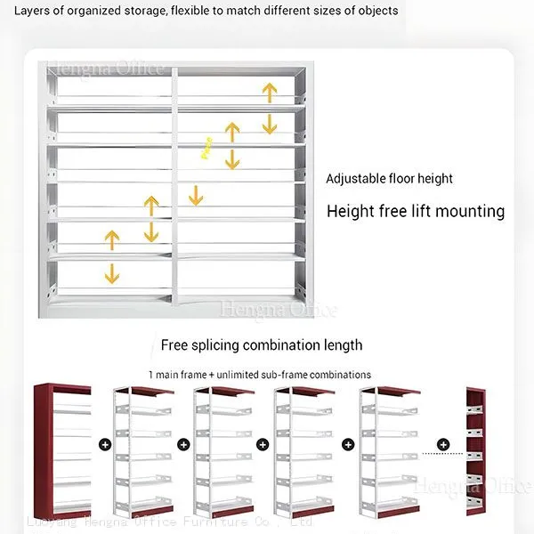 Gray Fire-Resistant Steel Archive Bookstacks With Anti-Tilt Safety Bolting & High-Load Tier Dividers photo-2