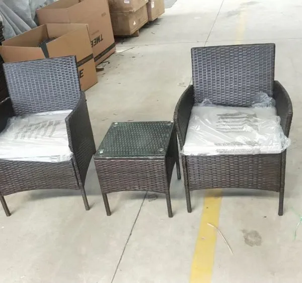 Modern Design 3-Piece Outdoor PE Rattan Garden Coffee Set Factory Direct Delivery Courtyard Portable Garden Sofa Set photo-5