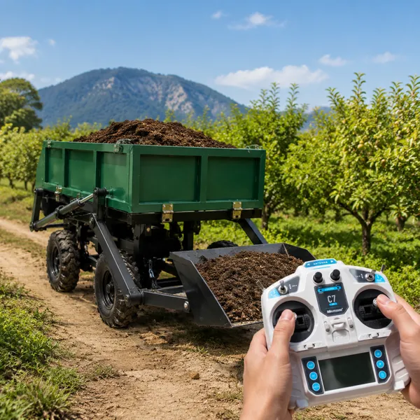 Wireless Remote Control Dumper Transport Vehicle SLDP680 with Dual Motor Drive Low Maintenance Design for Narrow Working Areas