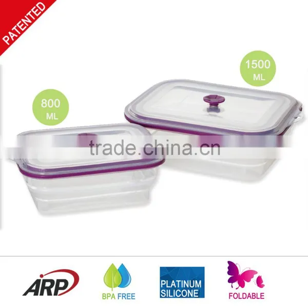 1.5L (1500ml ) Silicone Food Container , Platinum Silicone, Foldable, Non-stick, photo-6