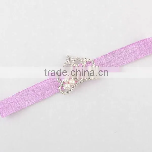 European Kids Headbands New Arrival Baby Girl Pearls Crown Headbands Infant Baby Elastica Hair Bands photo-4