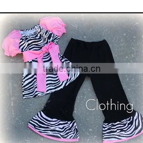 Zebra Striped Girls Dress Sets,children Ruffle Pants Set,tops Baby Loose Pant Outfit,toddler Daily Clothing Set photo-2