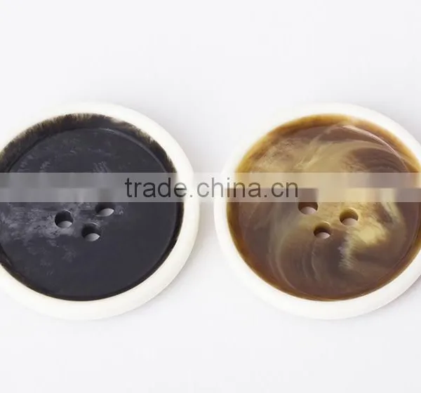 Sedex Audited Factory 2 Pillar Burnt Rim Resin Horn Button, Polyester Horn Button photo-2