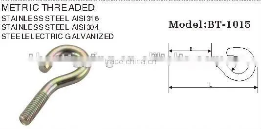 China Supplier For Sale Stainless Steel Aisi 316 304 Metric Threaded Hardware Carabiner Rigging Screw Galvan photo-2