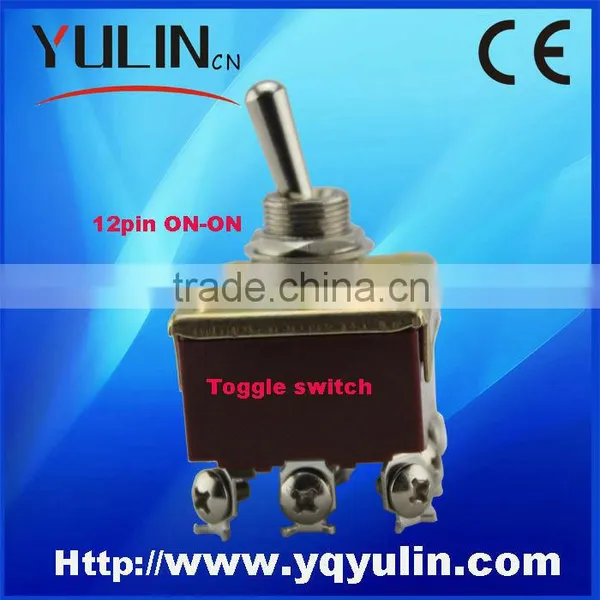 YULIN Free Sample 10A 12pin Screw Terminals ON-OFF Switch Toggle