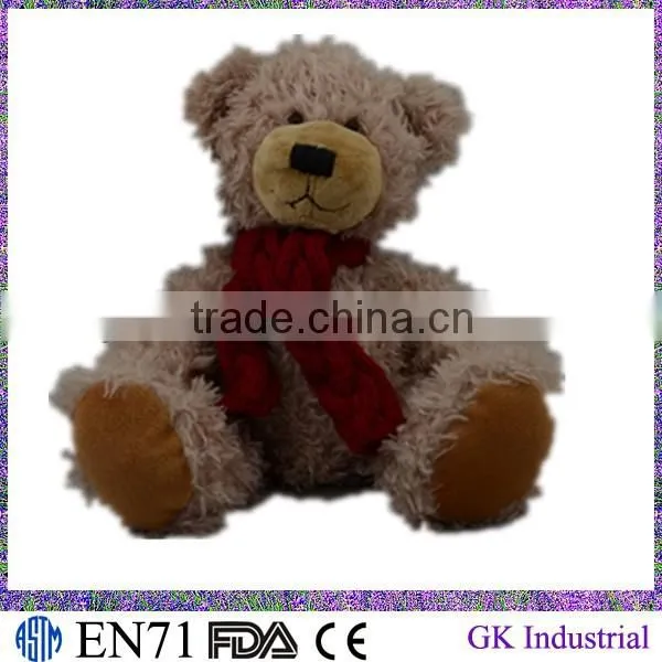Plush Toy White Bear With Scarf