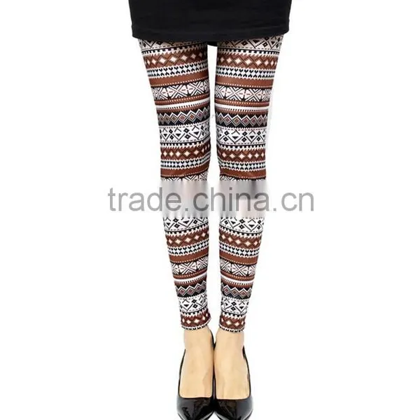 White Black Deer Print Tribal Leggings Wholesale Women Custom Leggings photo-4