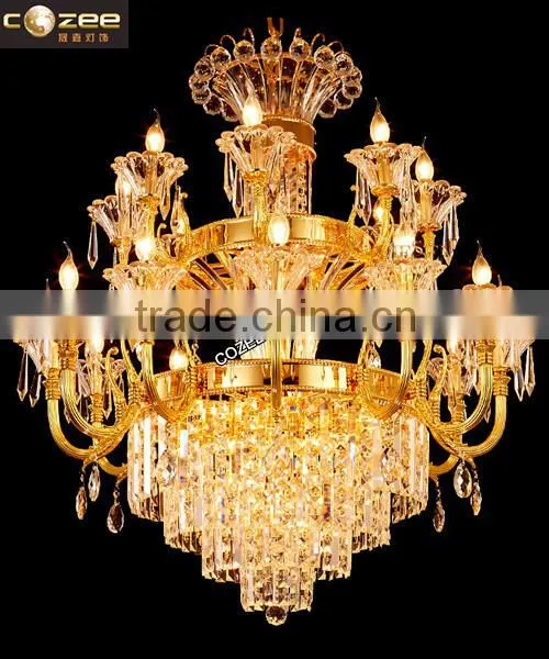Modern Luxury Gold Wrought Iron Zinc Alloy Crystal Chandelier Lighting Pendant Light CZ5120/28