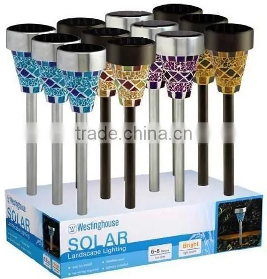 Solar Powered Fiesta Mosaic Garden Landscape Yard Lawn Solar Outdoor Light photo-2