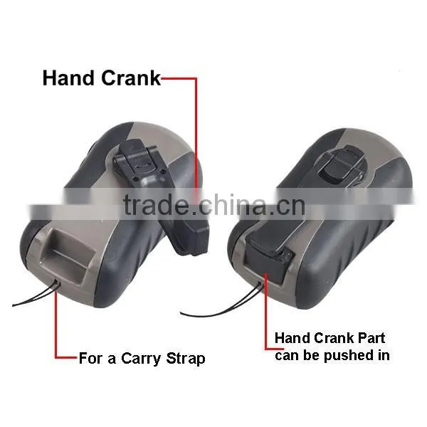 3 Modes Light Plastic Dynamo Hand Crank Torch Light photo-4