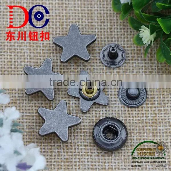 Star Design Snap Fastener Metal Button Spring Snap Button for Leather Jacket photo-2