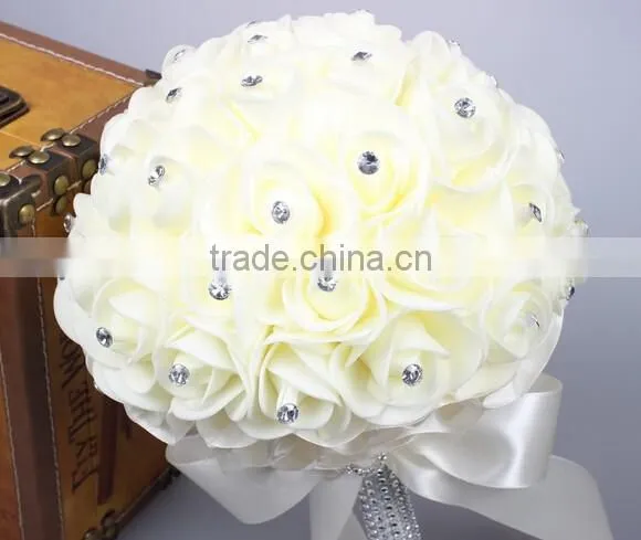 Wedding Bouquet Bridal Bridesmaid Aartificial Flower Roses Posy Handmade Decor photo-6